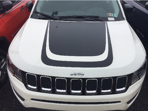 Hood Decal Blackout compatible with Jeep Compass 2017-2024