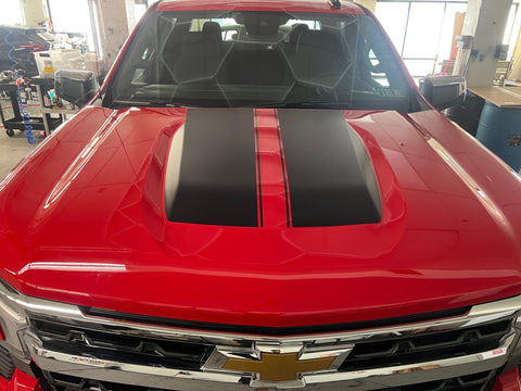 OE Style Hood Stripe Decals for 2019-2024 Chevrolet Silverado