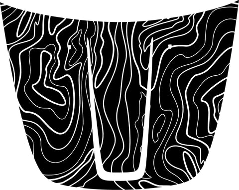 Stripe Hood "Topographic" Decal for 2011-2022 Jeep Grand Cherokee