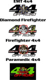 4x4 (EMS) Off Road Decal Stickers (x2) [Firefighter, EMT, and Paramedic]