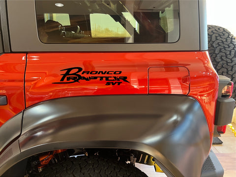 Bronco Raptor SVT Quarter Panel Decals for 2021-2024 Ford Bronco Raptor (x2)