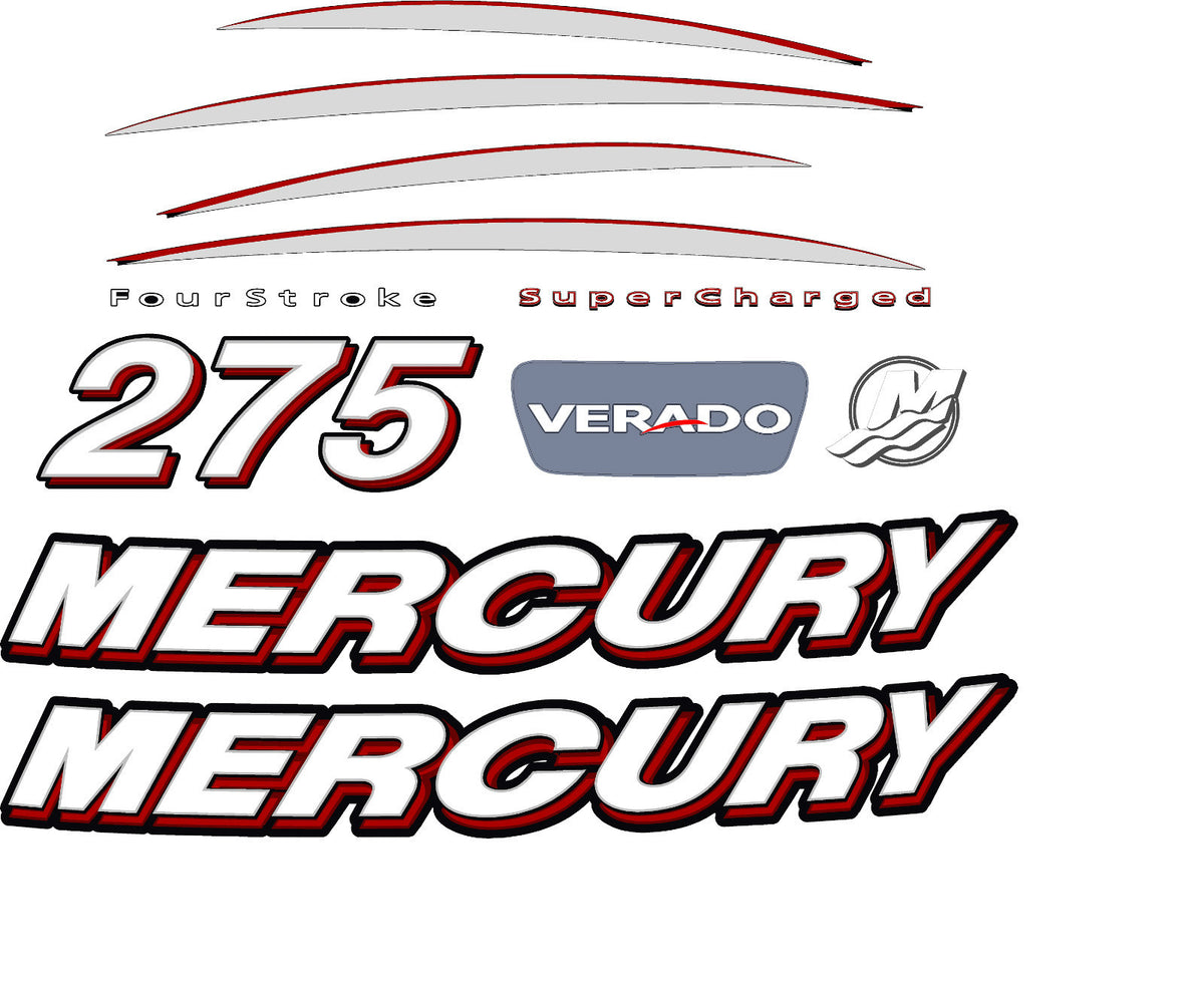 Mercury Verado 275hp Decal Kit Sticker Graphic Acerbographix