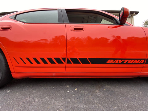 "DAYTONA" Side Rocker Stripe Decals for 2006-2021 Dodge Charger (x2)