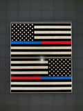 American Flag (Thin Red-Blue Line): 5" 3M Reflective Decal Stickers (x2)