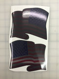 American Waving Flag: 5" 3M Reflective Decal Stickers (x2)