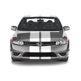 Dual 10" Racing Stripes Self Healing Vinyl fits Honda Civic Coupe 2006 to 2011