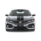Dual 7" Racing Stripes Self Healing Vinyl fits Honda Civic Si Coupe 2017 to 2019