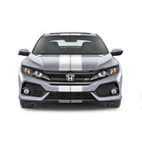 Dual 7" Racing Stripes Self Healing Vinyl fits Honda Civic Si Coupe 2017 to 2019