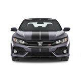 Dual 9" Racing Stripes Self Healing Vinyl fits Honda Civic Si Sedan 2017 to 2020