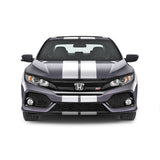 Dual 9" Racing Stripes Self Healing Vinyl fits Honda Civic Si Sedan 2017 to 2020
