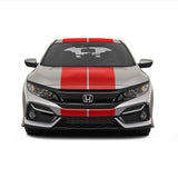 Dual 12" Racing Stripes Self Healing Vinyl fits Honda Civic Hatchback 2021 +