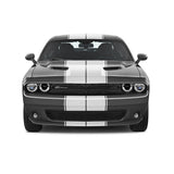 Dual 11" with pinstripes & .5" gap Racing Stripes Self Healing Vinyl fits Dodge Challenger 2008 2022