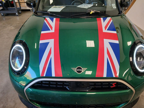 British Flag Hood Stripe Decals for 2025-2026 Mini Cooper Sport