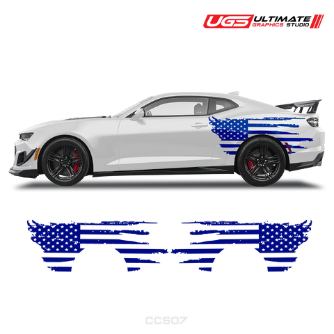 Chevrolet Camaro Side American Flag