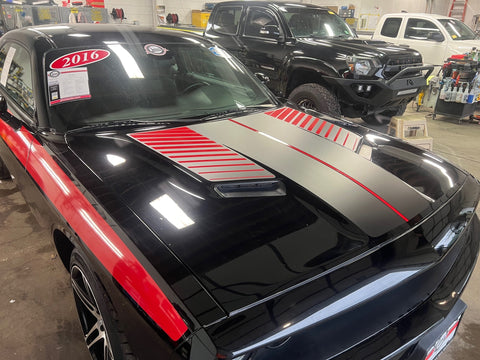 Two Tone Layered Strobe Hood for 2014-2024 Dodge Challenger