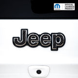 Jeep Emblem Overlay Decals – Black on Black Topo | Fits Grand Cherokee, Cherokee, Compass, Renegade, Liberty, Patriot (Various Years)