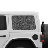 Topographic Window Graphic for Wrangler Hard Top | Set of 2