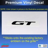 GT Grille Emblem Overlay Decal - 2019-2023 Dodge Challenger GT