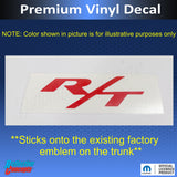 R/T Trunk Emblem Overlay Decal Sticker - Dodge Charger R/T