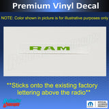 Radio Bezel RAM Overlay Decal  Sticker - 19-26 Ram 1500