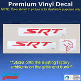 SRT Front and Rear Emblem Overlay Decals - 2017 Challenger SRT Hellcat