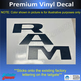 RAM Tailgate Emblem Overlay Decal   - 2015-2018 Ram Rebel