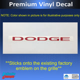 DODGE Grille Emblem Overlay Decal - 13-25 Durango
