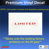 LIMITED Emblem Overlay Decal - 05-22 Jeep Grand Cherokee WK Limited
