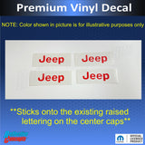 JEEP Center Cap Overlay Decals for 22-25 Grand Cherokee