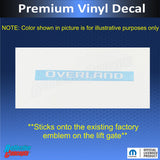 OVERLAND Emblem Overlay Decal - 2021-2025 Grand Cherokee L