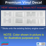 HEMI Lettering Engine Cover Decals - 05-23 300C 5.7L