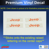 JEEP Center Cap Overlay Decals for Wrangler