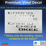 Door Emblem Overlay Decals  - 2022-2025 Grand Cherokee