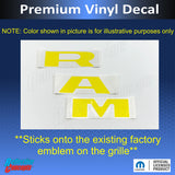 RAM Grille Emblem Overlay Decal   - 2019-2024 Ram 1500 Classic Warlock