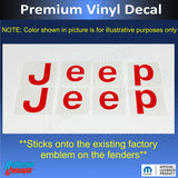 Jeep Fender Emblem Overlay Decals  - 2020-2025 Gladiator