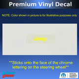 JEEP Steering Wheel Lettering Overlay Decal   - 22-26 Compass