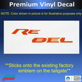 REBEL Emblem Inlay Decal - 2023-2026 Ram 2500 Rebel