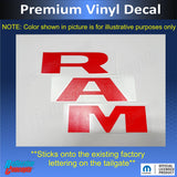 RAM Tailgate Emblem Overlay Decal   - 2025-2026 Ram 1500