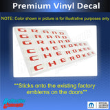 GRAND CHEROKEE Door Emblem Overlay Decal set - 2017-2022 Grand Cherokee WK2
