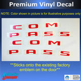 COMPASS Door Emblem Overlay Decals   - 2018-2026 Jeep Compass
