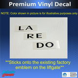 LAREDO Emblem Overlay Decal - 05-21 Jeep Grand Cherokee