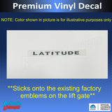 LATITUDE Emblem Overlay Decal -Jeep Cherokee 14-21