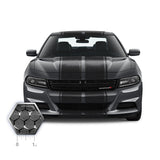 Dual 10" Racing Stripes with Pins Self Healing Vinyl fits Dodge Charger 2011 to 2022