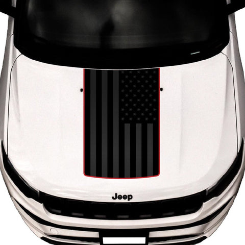 Hood Graphic for Compass | Black Flag - fits Jeep Compass MP 2017-2024