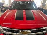 OE Style Hood Stripe Decals for 2019-2024 Chevrolet Silverado (x2)