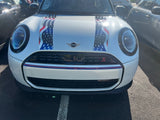 American Flag Bonnet Hood Stripe Decals for 2025-2026 Mini Cooper Sport