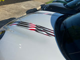 American Flag Bonnet Hood Stripe Decals for 2025-2026 Mini Cooper Sport