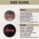 JEEP Steering Wheel Emblem Overlay Decal — 30+ Colors & Designs (Flag, Topo, Animal, Solid)