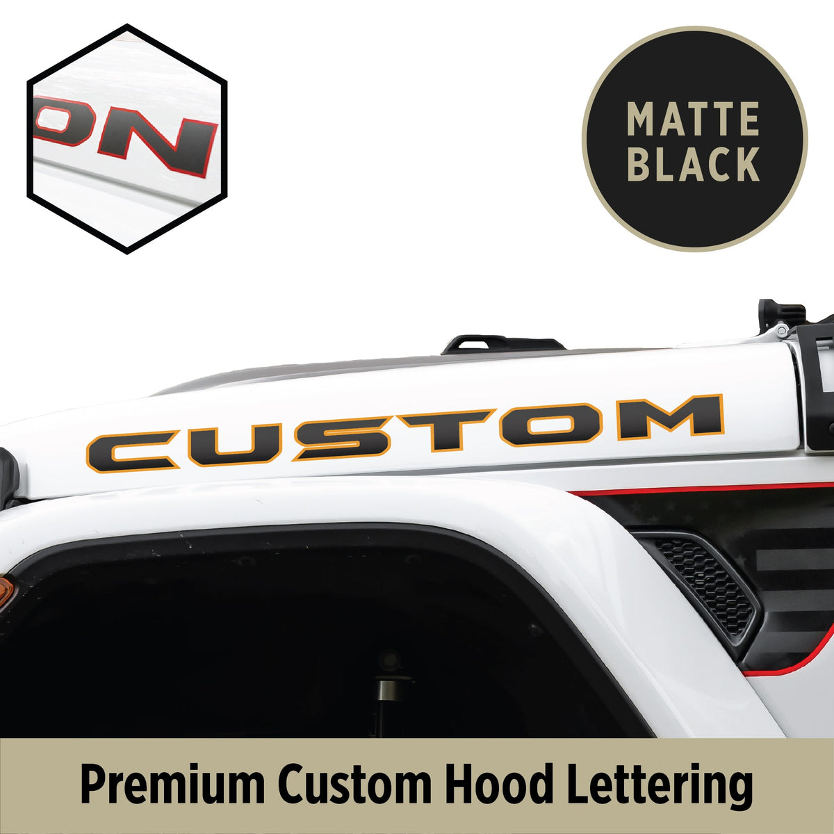 Premium Hood Lettering | Set of 2 – Acerbographix