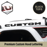 Premium Black Topo Hood Lettering | Set of 2